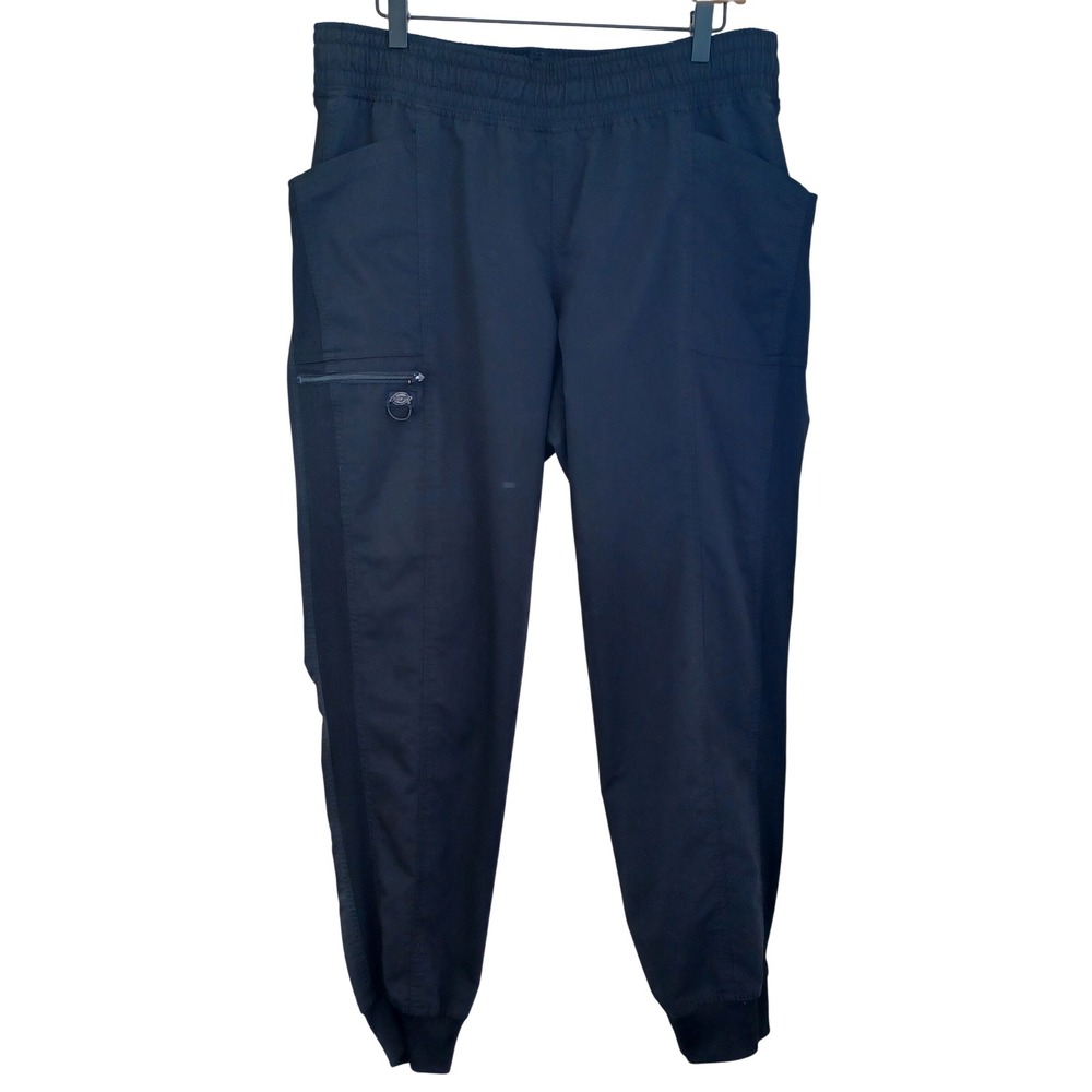 Dickies Dynamix Womens Black Scrub Joggers DK155 Large Cargo Pockets Work Pants